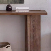 Rustic Natural Rectangular Wood Entryway Console Table