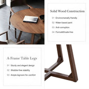 Rustic Round Wood Brown Small Dining Table
