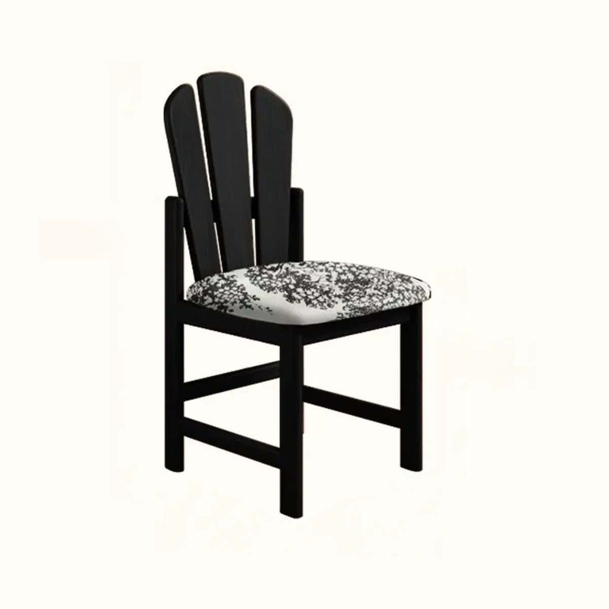 Rustic Slatted Back Pattern Cushion Wood Dining Chair