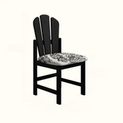 Rustic Slatted Back Pattern Cushion Wood Dining Chair