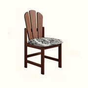 Rustic Slatted Back Pattern Cushion Wood Dining Chair