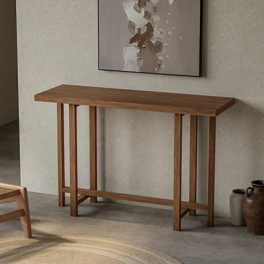 Rustic Stain Resistant Solid Wood Entryway Console Table