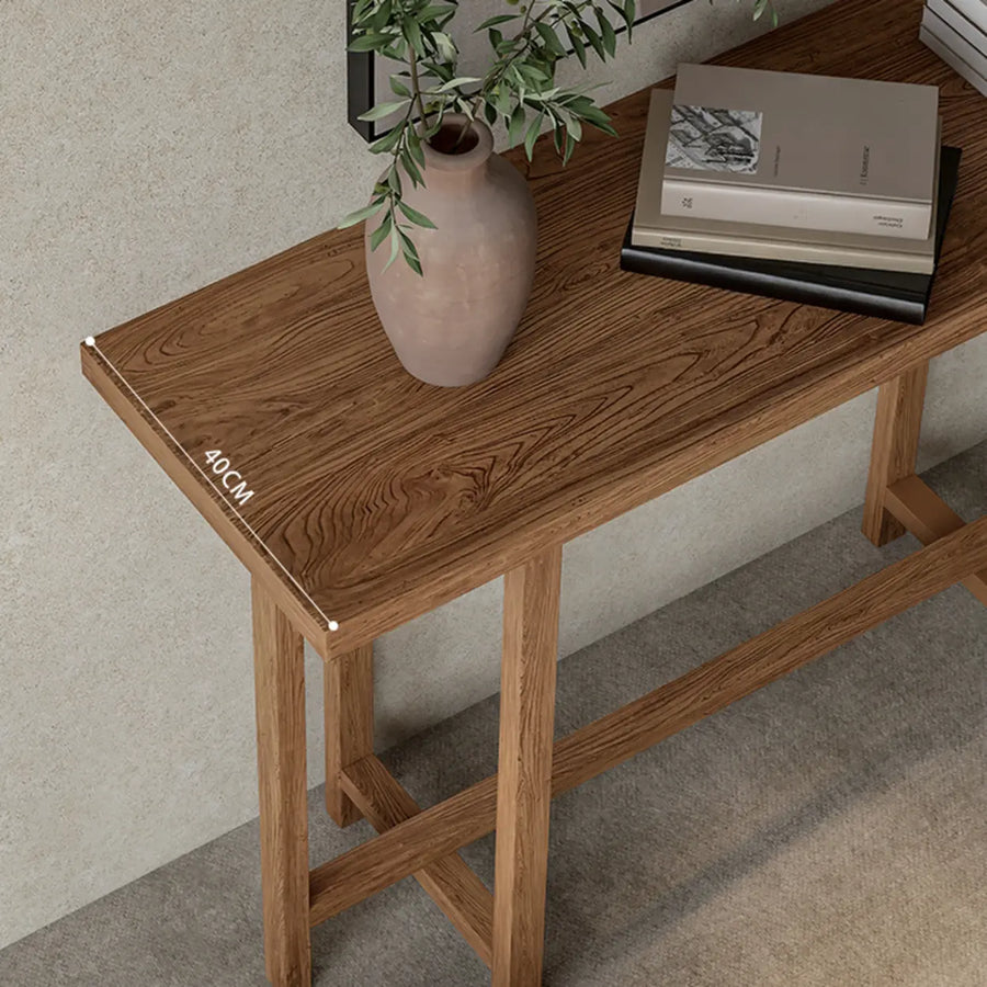 Rustic Stain Resistant Solid Wood Entryway Console Table