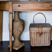 Rustic Storage Half-Moon Wooden Brown Console Table