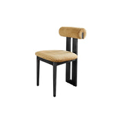Rustic Upholstered Open Back Dining Chair with Wooden Frame