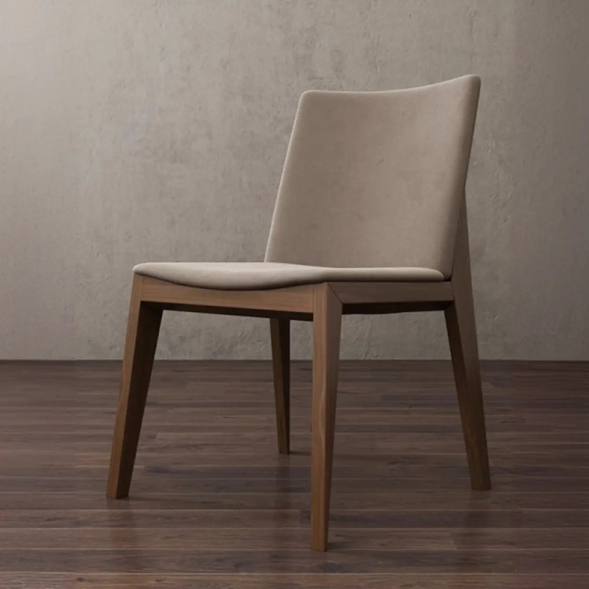 Rustic Upholstered Solid Back Wood Frame Dining Chair