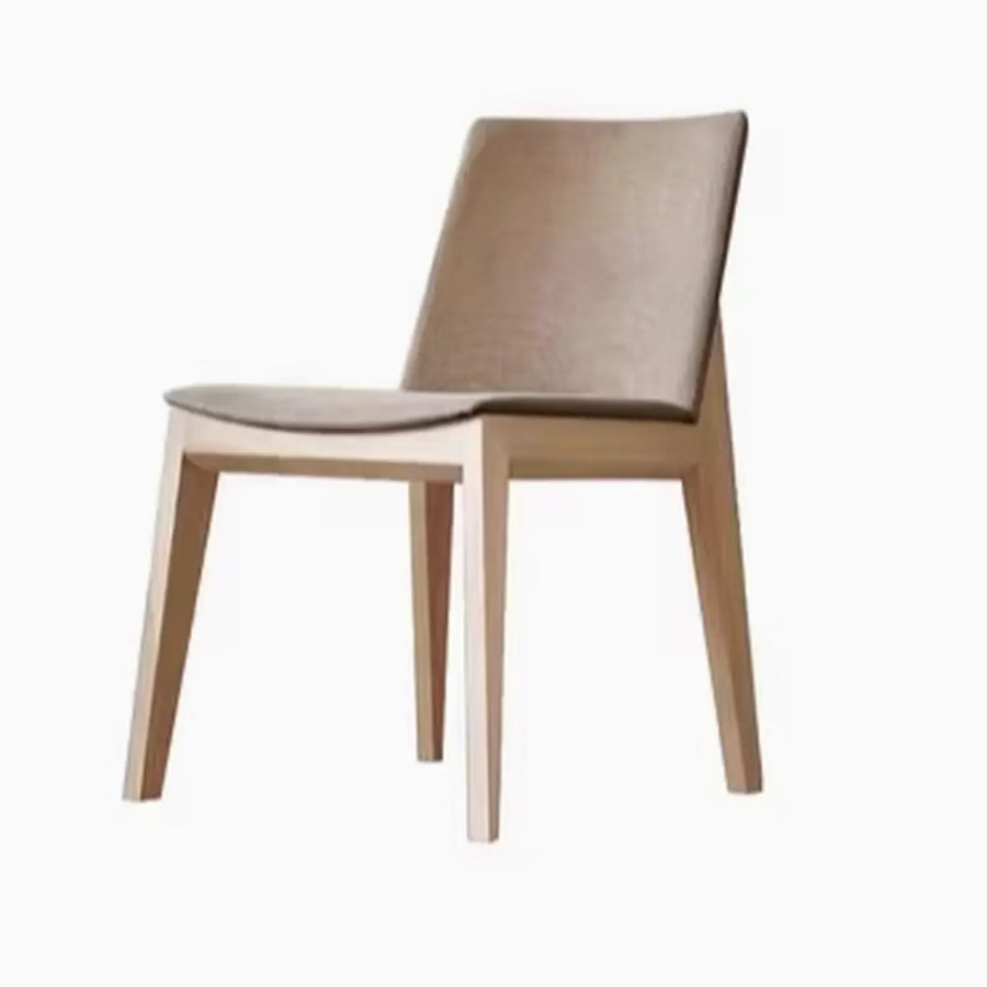 Rustic Upholstered Solid Back Wood Frame Dining Chair