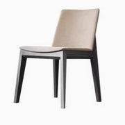 Rustic Upholstered Solid Back Wood Frame Dining Chair