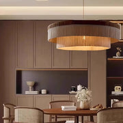 Rustic Wabi-sabi Tiered Fringe Round Adjustable Chandelier