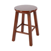 Rustic Wood Black Walnut White Round Bar Stool With Footrest