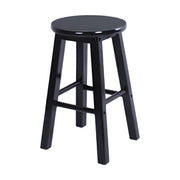 Rustic Wood Black Walnut White Round Bar Stool With Footrest