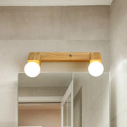 Rustic Wooden Geometric 3-Light Vanity Sconce Light