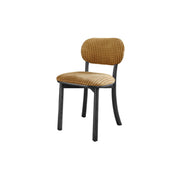 Rustic Woven Upholstered Open Back Wood Frame Dining Chair