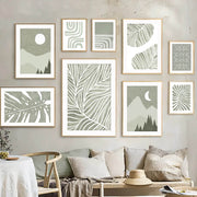 Sage Green Aesthetic Ornaments Canvas Posters