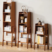 Scandinavian Bamboo Vertical Bookshelf with High Legs