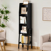 Scandinavian Bamboo Vertical Bookshelf with High Legs
