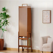 Scandinavian Bamboo Vertical Bookshelf with High Legs