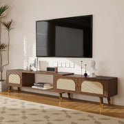 Scandinavian Black Rectangle Shelves Cabinet TV Stand