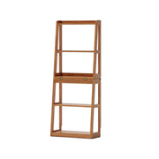 Scandinavian Corner Vertical Foldable Wood Ladder Bookshelf