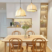 Scandinavian Dining Room Fabric White Dome Pendant Light