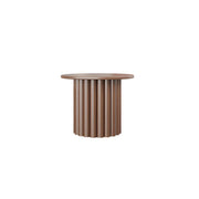 Scandinavian Khaki Brown Wooden Round Coffee Table Set