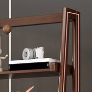 Scandinavian Narrow Ladder Vertical Corner Wood Bookshelf