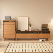 Scandinavian Natural Finish Cherry Drawers TV Stand
