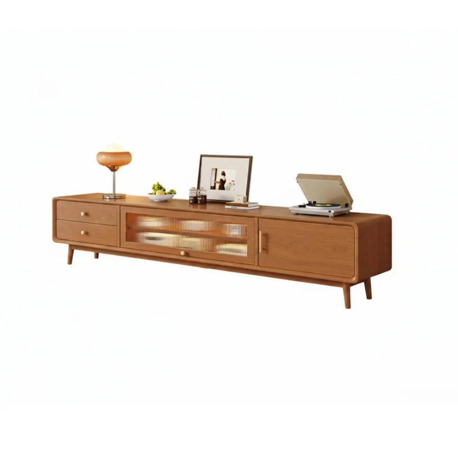 Scandinavian Natural Wood Cabinet Drawers TV Stand