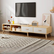 Scandinavian Oak Wooden Rectangle TV Stand with Storage