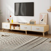 Scandinavian Oak Wooden Rectangle TV Stand with Storage