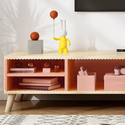 Scandinavian Oak Wooden Rectangle TV Stand with Storage