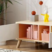 Scandinavian Oak Wooden Rectangle TV Stand with Storage