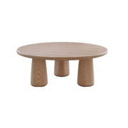 Scandinavian Round Natural Wood 3 Leg Coffee Table
