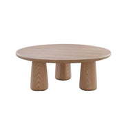 Scandinavian Round Natural Wood 3 Leg Coffee Table
