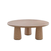 Scandinavian Round Natural Wood 3 Leg Coffee Table