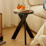 Scandinavian Small Wood Tripod Cross Legs Side Table