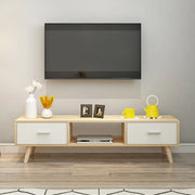 Scandinavian White Open Storage Drawers Wood TV Stand
