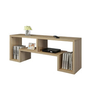 Scandinavian Wood Color Open Shelving TV Stand