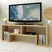 Scandinavian Wood Color Open Shelving TV Stand
