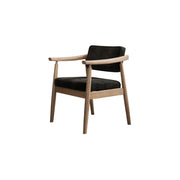 Scandinavian Wood Dining Chair with Padded Fabric Seat