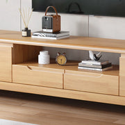 Scandinavian Wood TV Stand with Storage Drawers