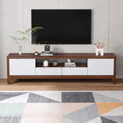 Scandinavian Wood TV Stand with Storage Drawers