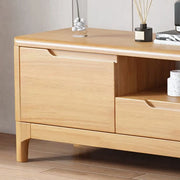 Scandinavian Wood TV Stand with Storage Drawers