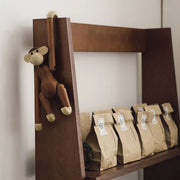 Scandinavian Wood Vertical Open Back Ladder Bookshelf