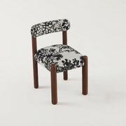 Scandinavian Wooden Houndstooth Upholstery Dining Chair