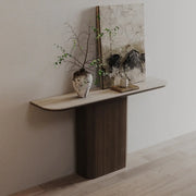 Scratch Resistant Rectangular Brown Wood Console Table