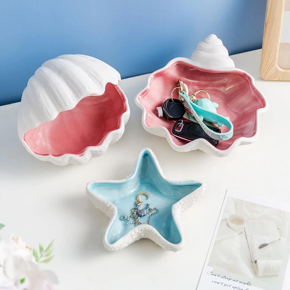 Seashell Ceramic Jewelry Tray
