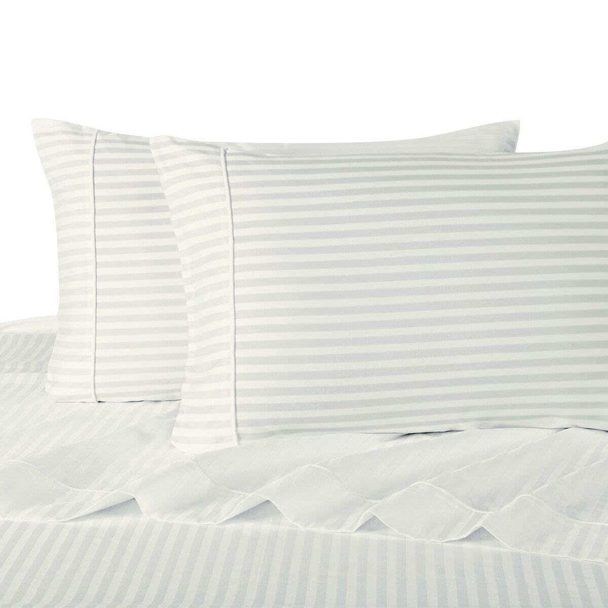 Damask Striped 600 Thread Count Sheet Set