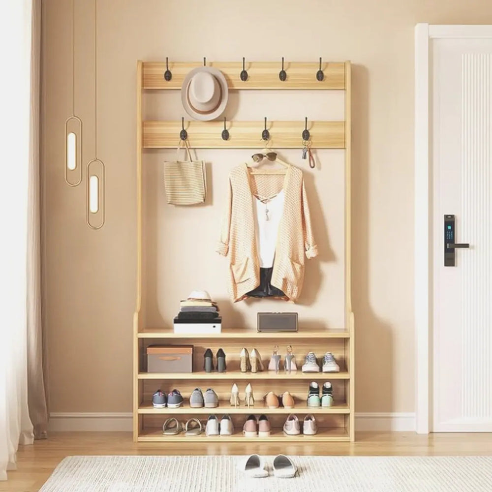 Shoe Storage Freestanding Tall Coat Rack Organizer