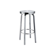 Silver Round Stainless Steel Backless Bar Stool